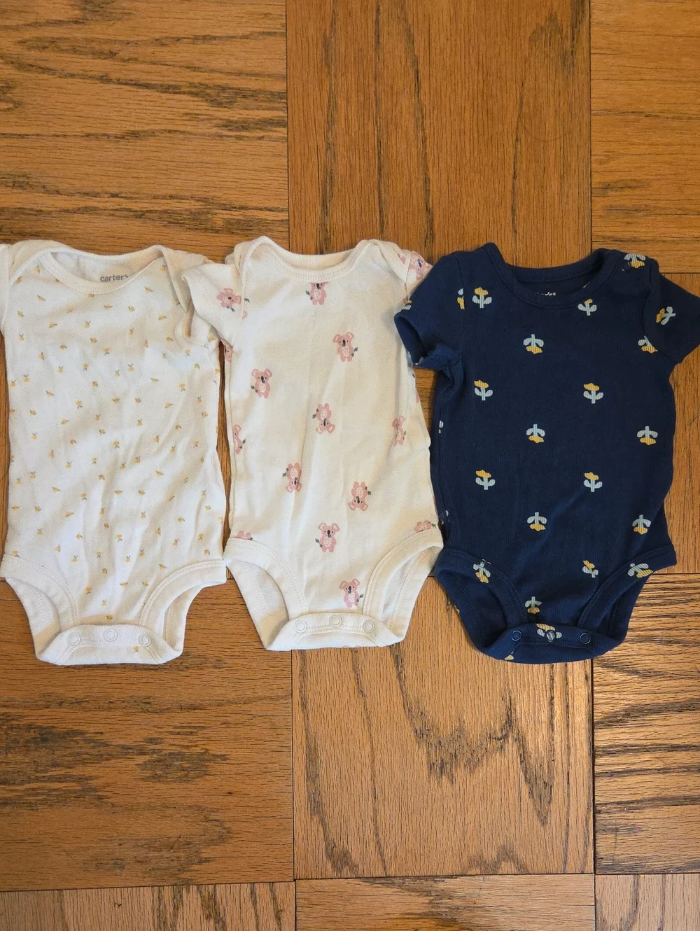 Carter's 3-Pack Baby One-Piece Bodysuits - White, Cream, Navy